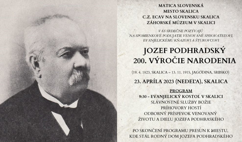 Jozef Podhradský – 200. výročie narodenia